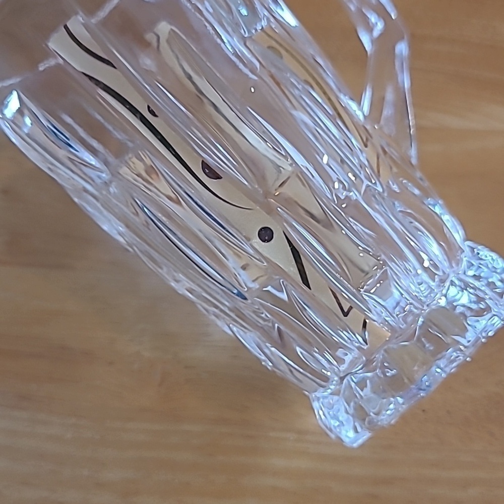 STUNNING Clear Glass Demitasse Mugs With Gold Tone Detail, Set of 6 Mugs - Picture 9 of 16